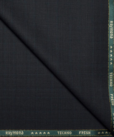 Raymond Exotic Super 100's Checks 52% Merino Wool Suiting Fabric (Dark Grey)