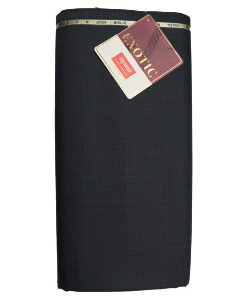 Raymond Exotic Super 100's Checks 52% Merino Wool Suiting Fabric (Dark Grey)