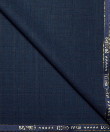 Raymond Super 100's Checks 52% Merino Wool Suiting Fabric (Nile Blue)