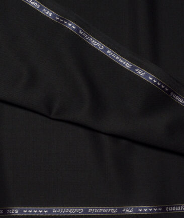 Raymond Exotic Super 100's Solids 52% Tasmania Wool Suiting Fabric (Jet Black)