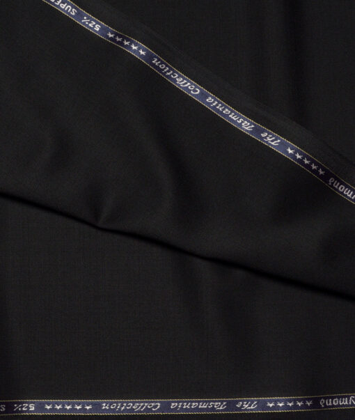 Raymond Exotic Super 100's Solids 52% Tasmania Wool Suiting Fabric (Jet Black)