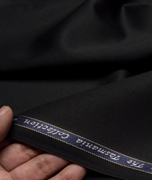 Raymond Exotic Super 100's Solids 52% Tasmania Wool Suiting Fabric (Jet Black)