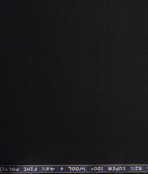 Raymond Exotic Super 100's Solids 52% Tasmania Wool Suiting Fabric (Jet Black)