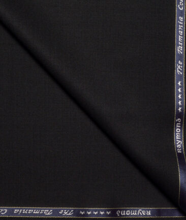 Raymond Exotic Super 100's Solids 52% Tasmania Wool Suiting Fabric (Jet Black)