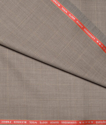 Raymond Super 100's Checks 50% Merino Wool Suiting Fabric (Clam Shell Brown)