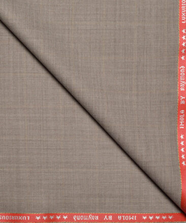 Raymond Super 100's Checks 50% Merino Wool Suiting Fabric (Clam Shell Brown)