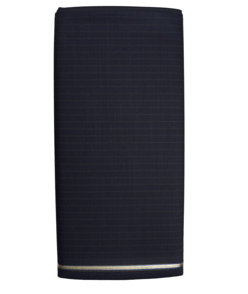 Raymond Super 120's Striped 70% Merino Wool Suiting Fabric (Dark Navy Blue)