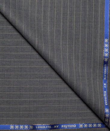 Raymond Super 120's Striped 70% Merino Wool Suiting Fabric (Worsted Grey)