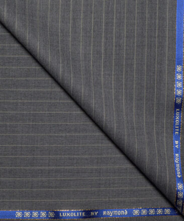 Raymond Super 120's Striped 70% Merino Wool Suiting Fabric (Worsted Grey)