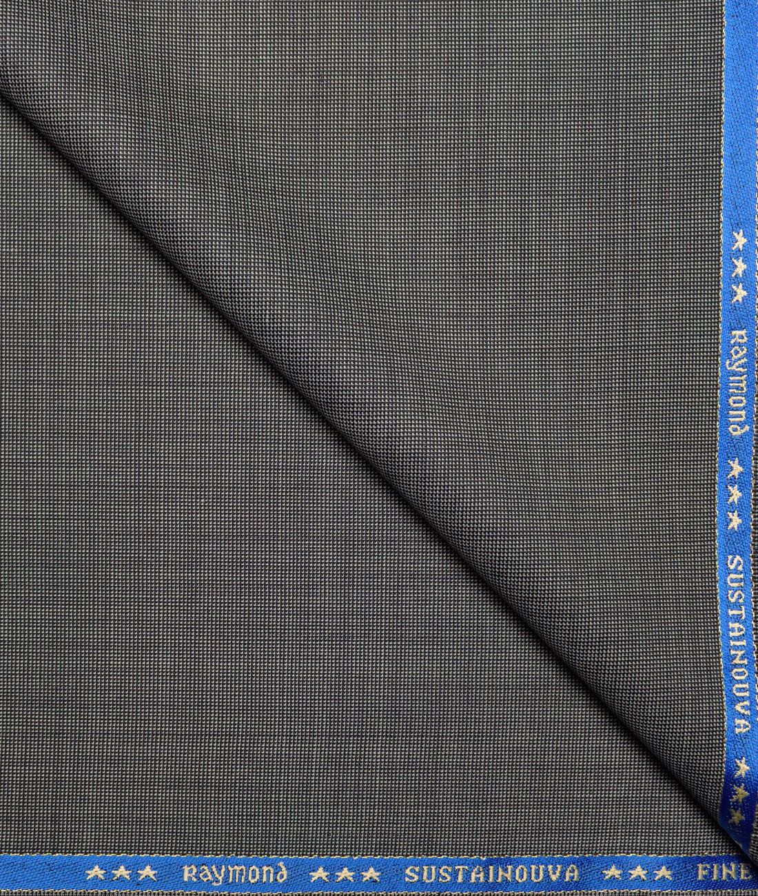 LSRAYWOOLSUIT941GRYSLFSTRUOCT Raymond Exotic Men's 35% Wool Structured Super 100's Unstitched Suiting Fabric (Grey) - Image 1