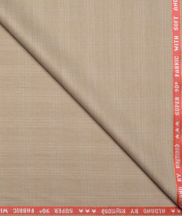 Raymond Super 90's Checks 27% Merino Wool Suiting Fabric (Beige)