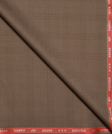 Raymond Super 90's Checks 27% Merino Wool Suiting Fabric (Brown)