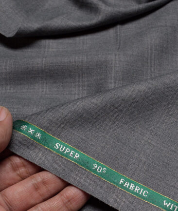 Raymond Super 90's Checks 27% Merino Wool Suiting Fabric (Worsted Grey)