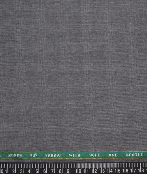 Raymond Super 90's Checks 27% Merino Wool Suiting Fabric (Worsted Grey)