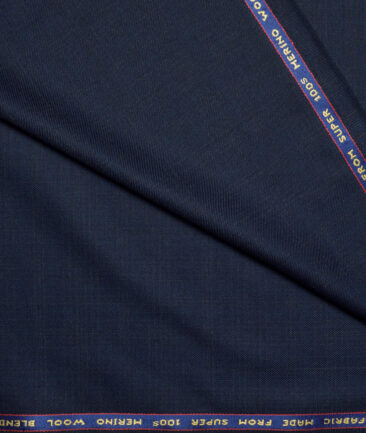 Raymond Super 100's Checks 25% Merino Wool Suiting Fabric (Dark Royal Blue)