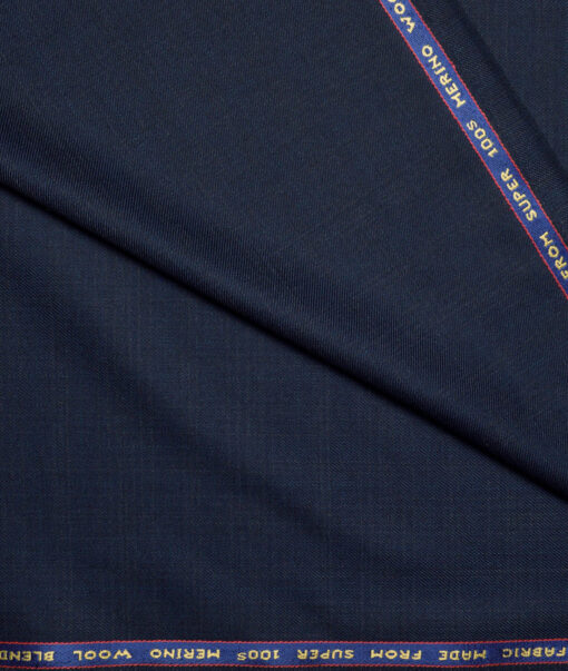 Raymond Super 100's Checks 25% Merino Wool Suiting Fabric (Dark Royal Blue)
