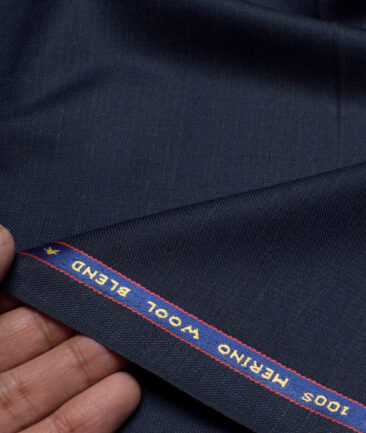 Raymond Super 100's Checks 25% Merino Wool Suiting Fabric (Dark Royal Blue)