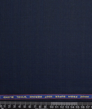 Raymond Super 100's Checks 25% Merino Wool Suiting Fabric (Dark Royal Blue)