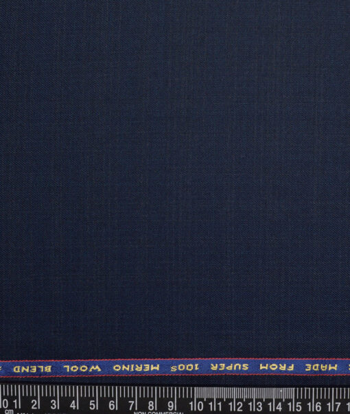 Raymond Super 100's Checks 25% Merino Wool Suiting Fabric (Dark Royal Blue)