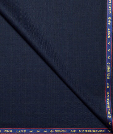 Raymond Super 100's Checks 25% Merino Wool Suiting Fabric (Dark Royal Blue)