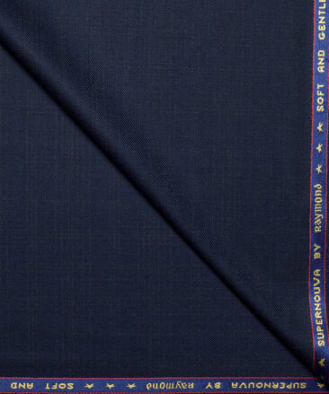 Raymond Super 100's Checks 25% Merino Wool Suiting Fabric (Dark Royal Blue)
