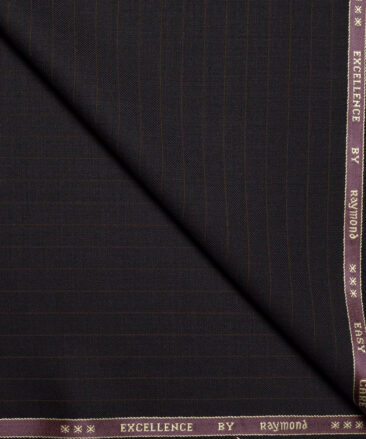 Raymond  Striped 40% Merino Wool Suiting Fabric (Black)