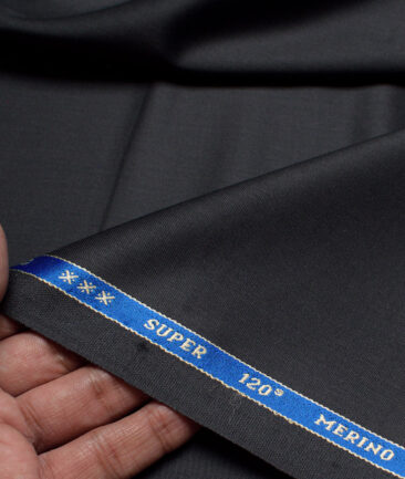 Raymond Super 120's Solids 45% Merino Wool Suiting Fabric (Dark Grey)