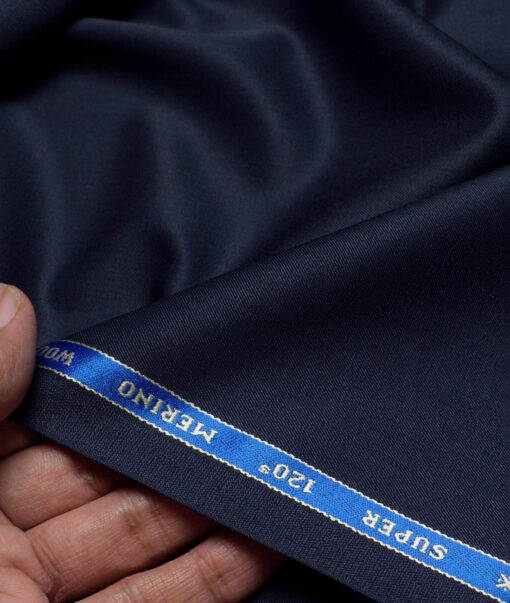 Raymond Super 120's Solids 45% Merino Wool Suiting Fabric (Dark Royal Blue)