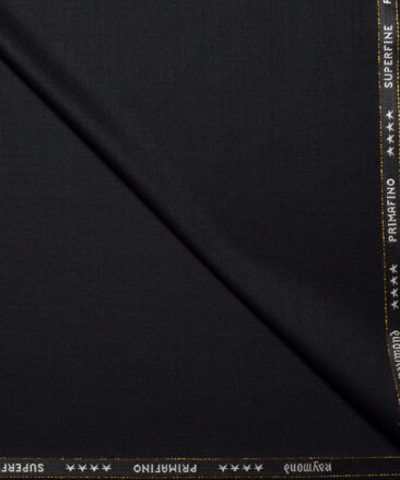 Raymond Super 140's Solids 45% Merino Wool Suiting Fabric (Jet Black)