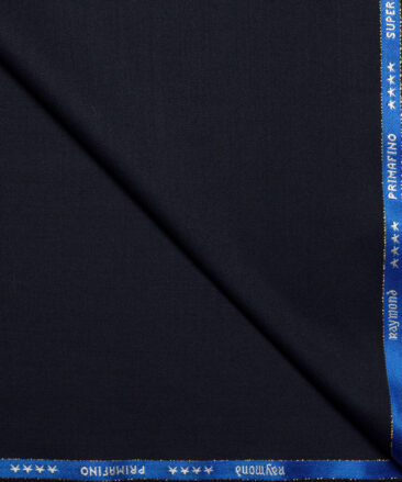 Raymond Super 140's Solids 45% Merino Wool Suiting Fabric (Dark Navy Blue)