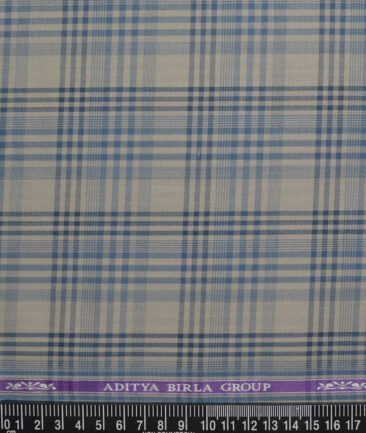 Soktas  Giza Cotton Checks Shirting Fabric (Light Brown)