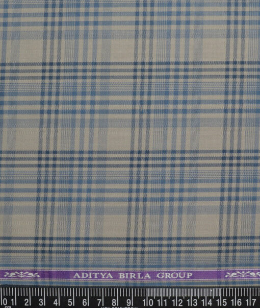 Soktas  Giza Cotton Checks Shirting Fabric (Light Brown)