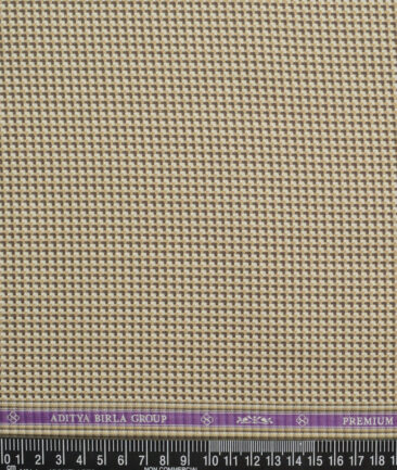 Soktas  Giza Cotton Structured Shirting Fabric (Beige & Brown)