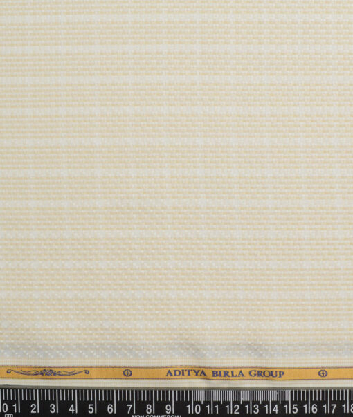 Soktas  Giza Cotton Checks Shirting Fabric (Cream)