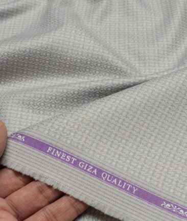 Soktas  Giza Cotton Structured Shirting Fabric (Light Grey)