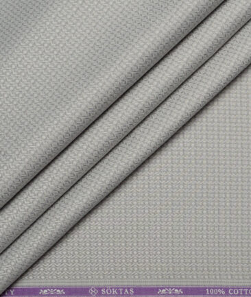 Soktas  Giza Cotton Structured Shirting Fabric (Light Grey)