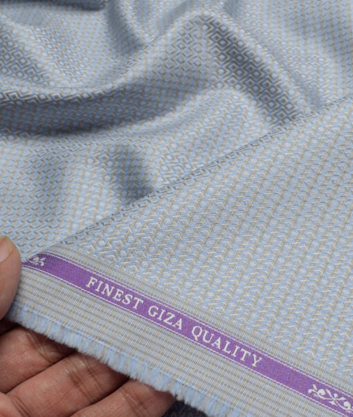 Soktas  Giza Cotton Structured Shirting Fabric (Light Blue)