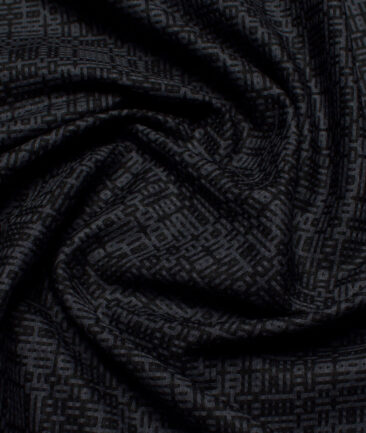 Soktas  Giza Cotton Self Design Shirting Fabric (Black)