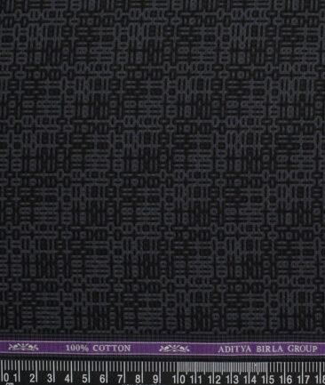 Soktas  Giza Cotton Self Design Shirting Fabric (Black)