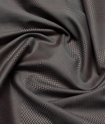 Soktas  Giza Cotton Self Design Shirting Fabric (Brown)