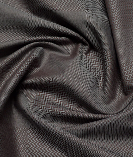 Soktas  Giza Cotton Self Design Shirting Fabric (Brown)