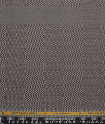 Soktas  Giza Cotton Self Design Shirting Fabric (Brown)