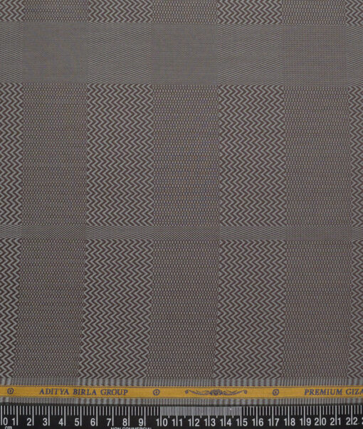 Soktas  Giza Cotton Self Design Shirting Fabric (Brown)