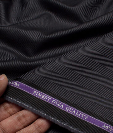 Soktas  Giza Cotton Striped Shirting Fabric (Dark Grey)