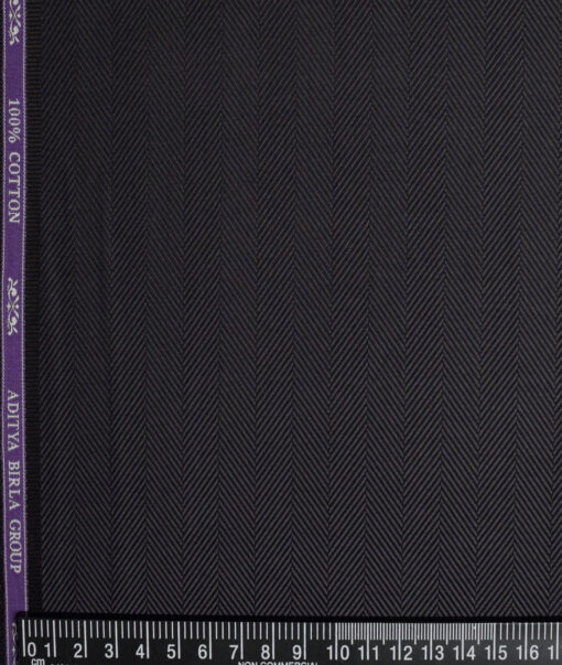 Soktas  Giza Cotton Striped Shirting Fabric (Dark Grey)