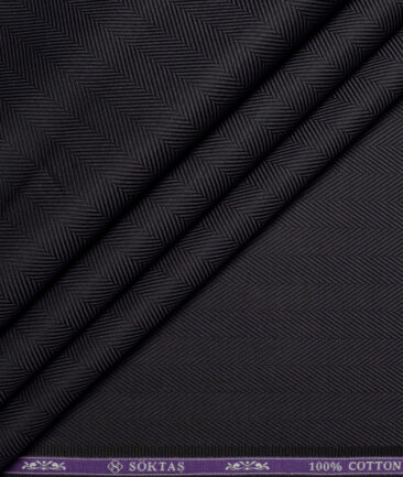 Soktas  Giza Cotton Striped Shirting Fabric (Dark Grey)