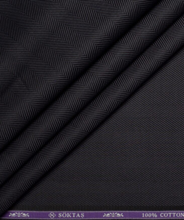 Soktas  Giza Cotton Striped Shirting Fabric (Dark Grey)