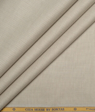 Soktas  Giza Cotton Structured Shirting Fabric (Light Brown)