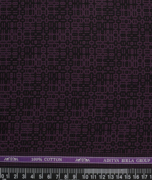 Soktas  Giza Cotton Self Design Shirting Fabric (Purple)