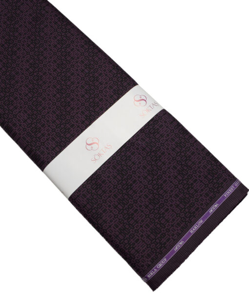 Soktas  Giza Cotton Self Design Shirting Fabric (Purple)